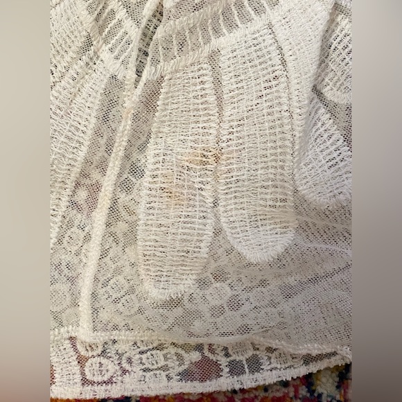 Lace Kimono Cover Up Duster - Ivory/off white/sheer - Picture 5 of 7